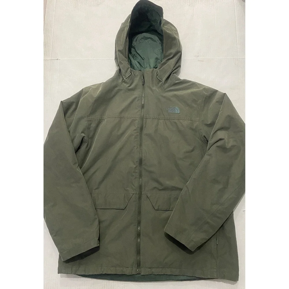 The North Face Men's Canyonlands Triclimate Hoodie Jacket Hunter Green. Size XL